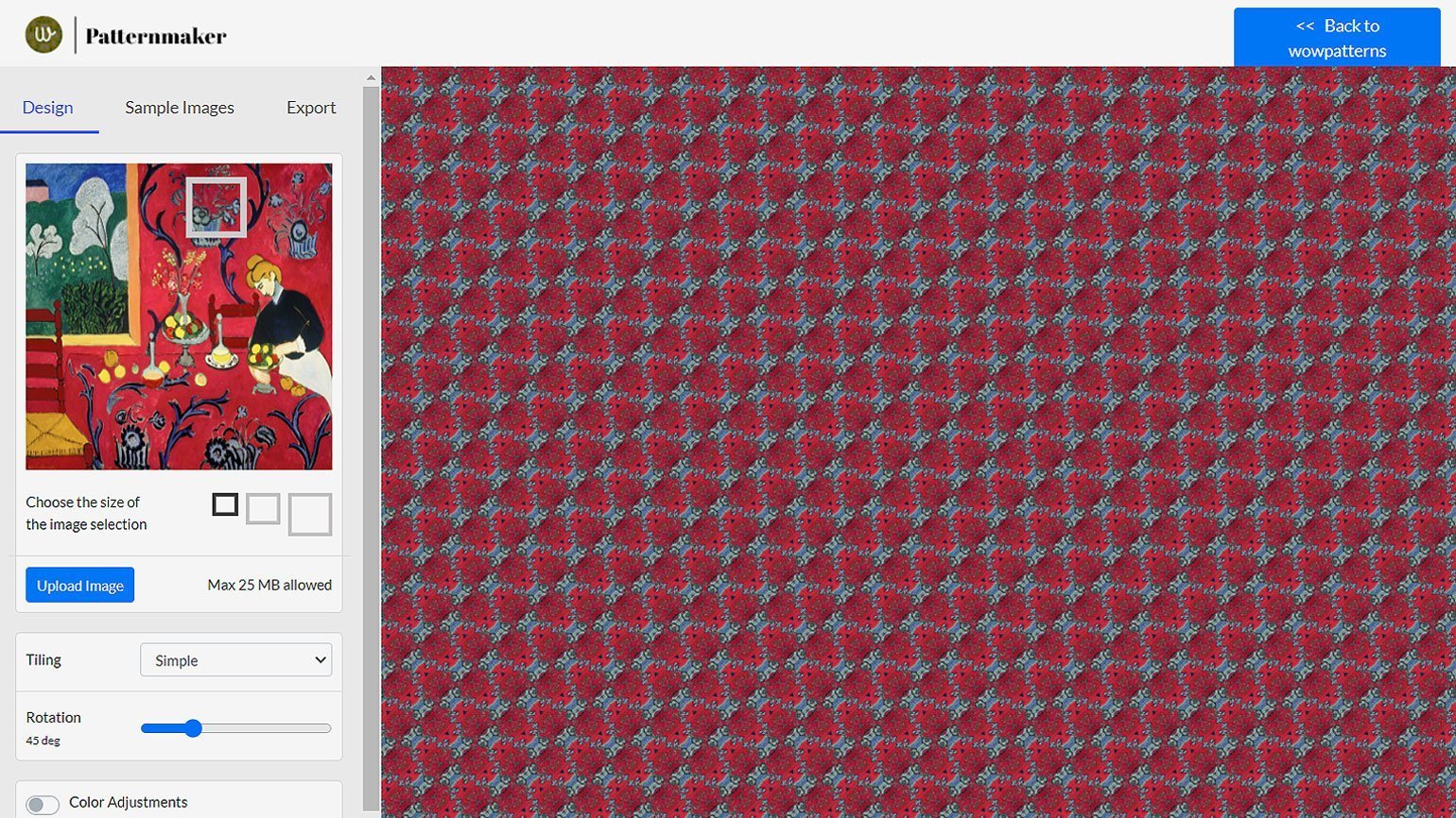 Как сделать паттерн: Pattern Maker от WowPatterns